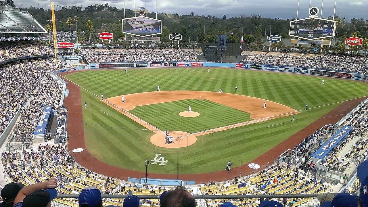 Dodger Stadium field seen from the upper deck
