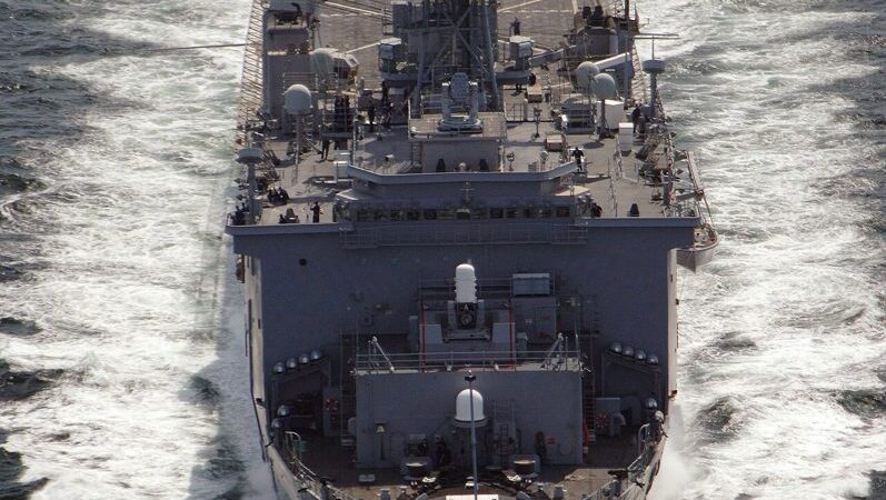 United States Navy ship sailing at sea