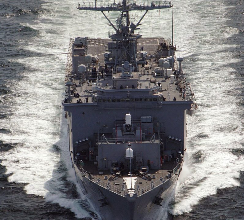 United States Navy ship sailing at sea